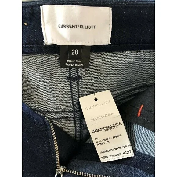 CURRENT/ELLIOTT Womens The Five-Pocket Denim Mini skirt Size 28 - Picture 6 of 12